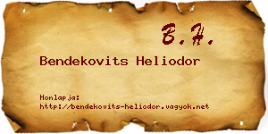 Bendekovits Heliodor névjegykártya